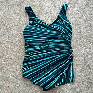 Swimsuits for All Sarong Front One Piece Swimsuit
